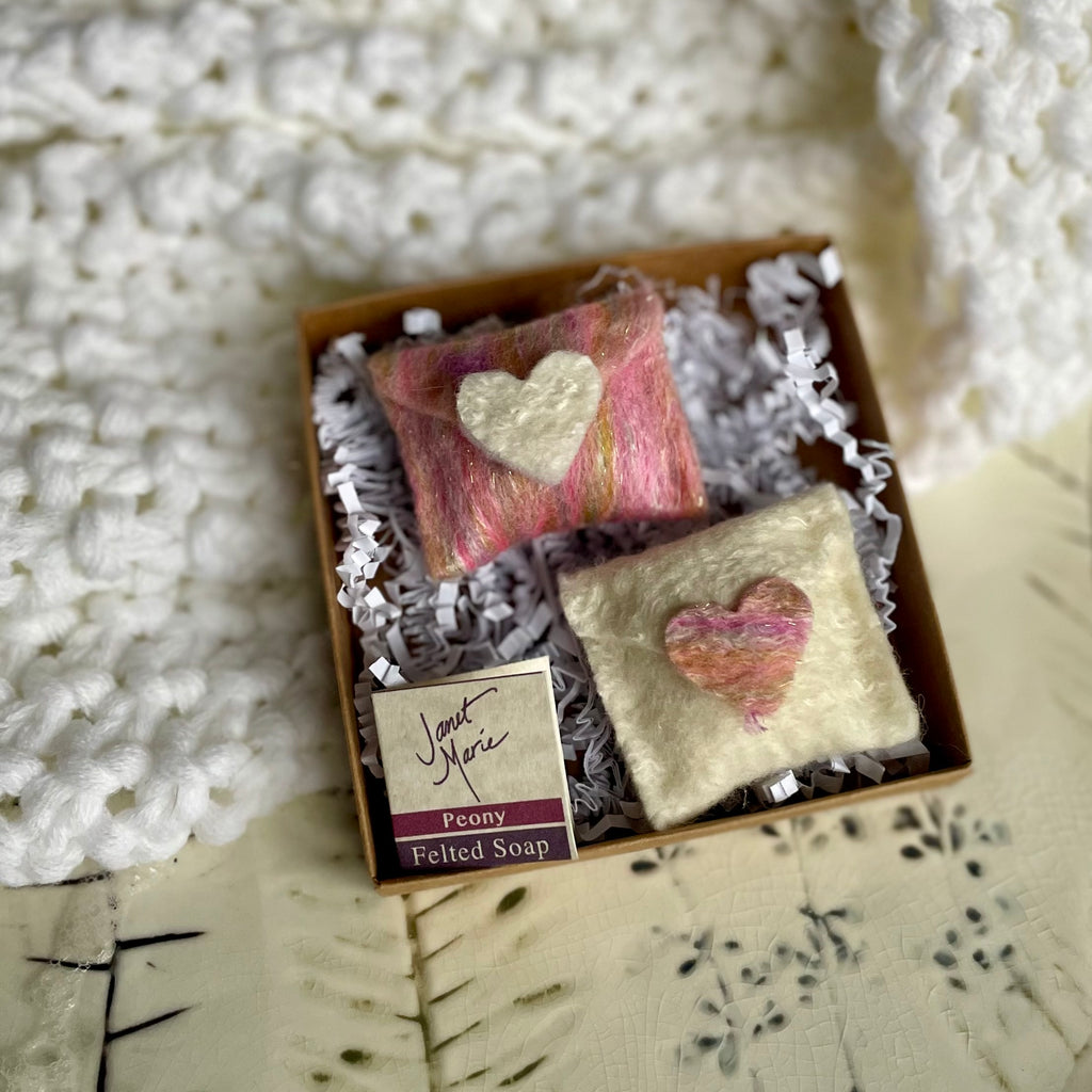 Mini Love Letters Felted Soap Sachets- Set of 2