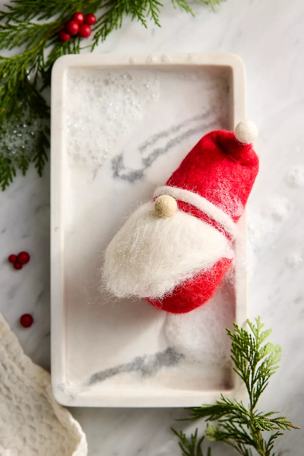 Santa Gnome Felted Soap