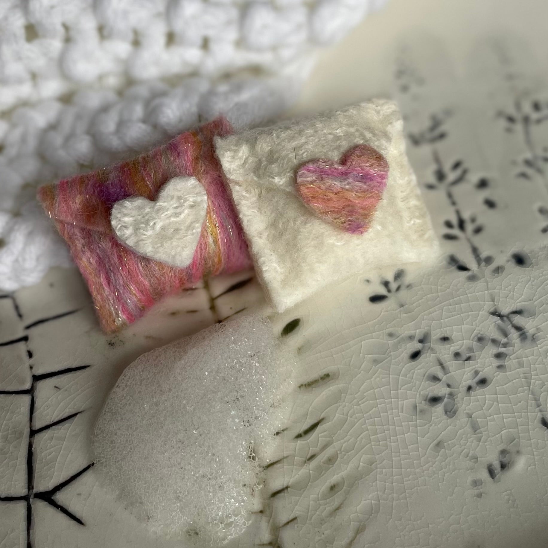 Mini Love Letters Felted Soap Sachets- Set of 2