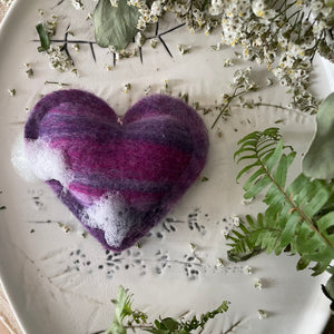 Felted Heart Soap Sachet - Multiple Color & Scent Choices