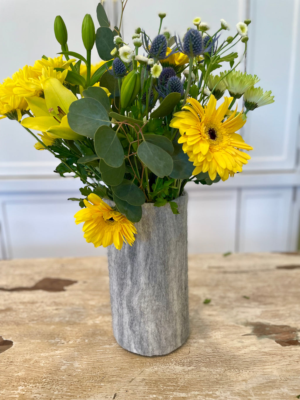 Wool Vase Sleeve - Gray