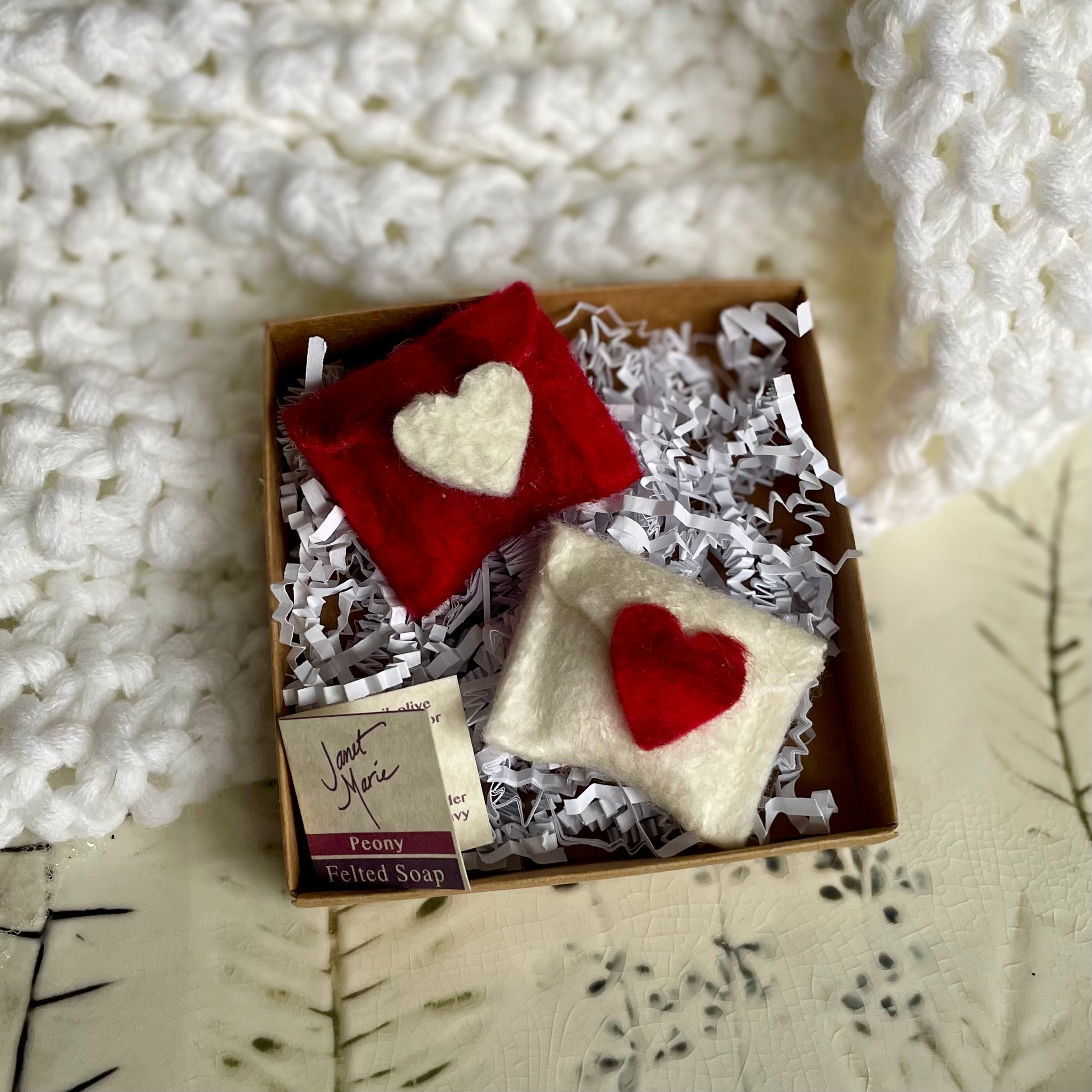 Mini Love Letters Felted Soap Sachets- Set of 2