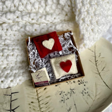 Load image into Gallery viewer, Mini Love Letters Felted Soap Sachets- Set of 2