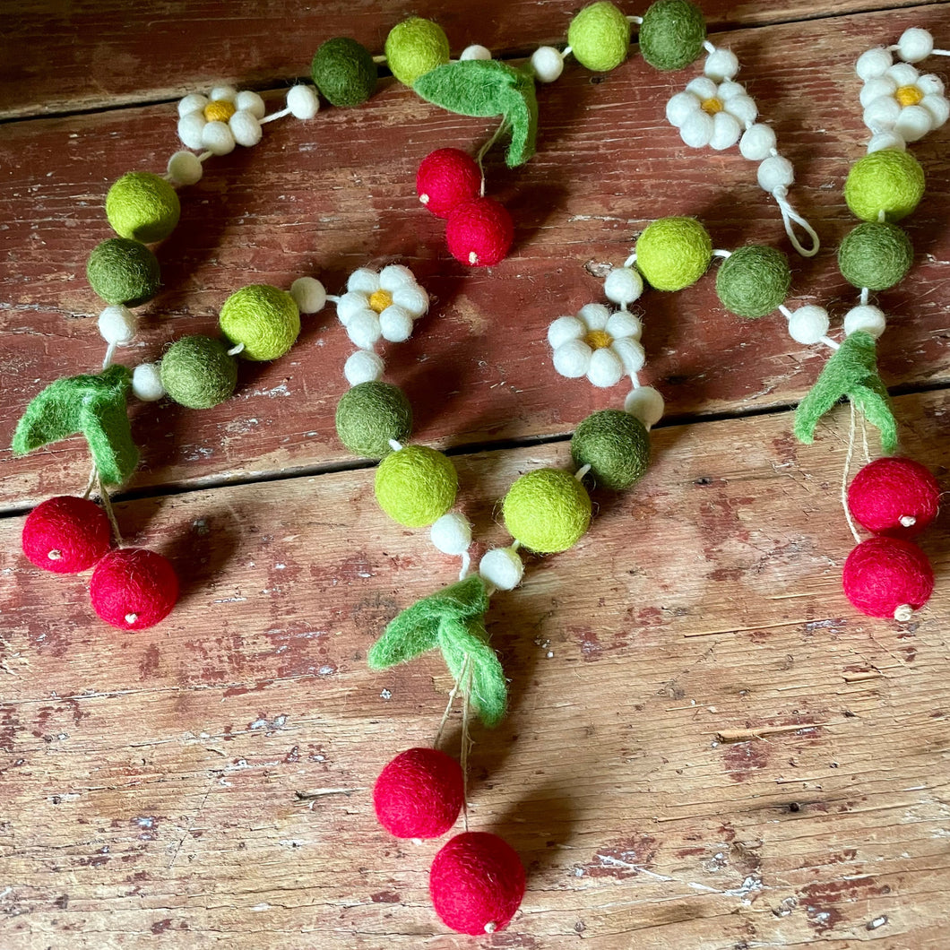 Cherry Blossom Wool Garland