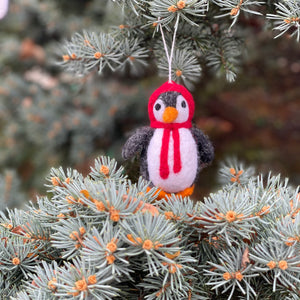 Felted Wool Penguin Ornament