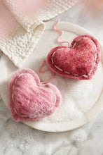 Load image into Gallery viewer, Stitched Felted Heart Soap Sachet - Multiple Color &amp; Scent Choices