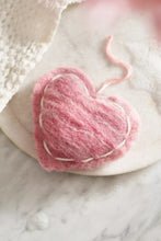 Load image into Gallery viewer, Stitched Felted Heart Soap Sachet - Multiple Color &amp; Scent Choices