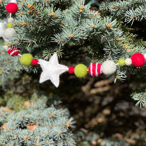 Holiday Stars Wool Garland - Finished Garland or Kit