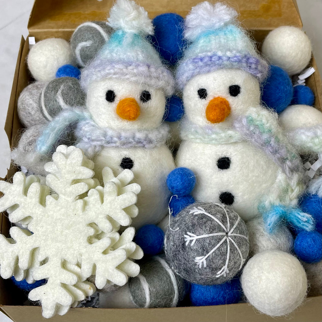 Blue Snowman Garland