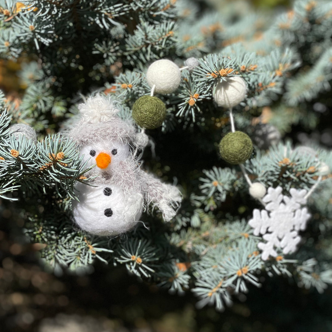 Gray Snowman Garland - Finished Garland or Kit