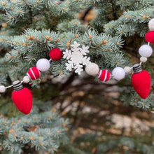 Load image into Gallery viewer, Holiday Lights Wool Garland - Finished Garland or Kit