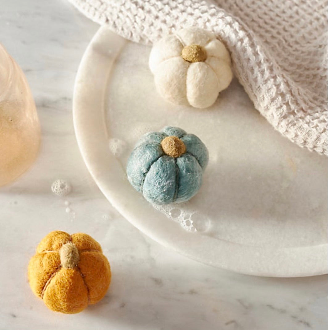 Pumpkin Felted Soaps -Set of 3 - Mini
