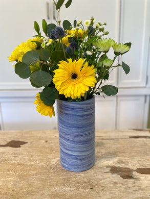 Felted Wool Vase Sleeve - Blue