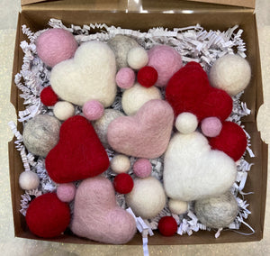Wool Felt Valentine Hearts