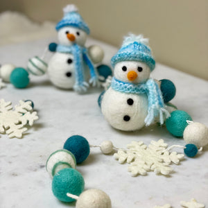 Teal Snowman Garland