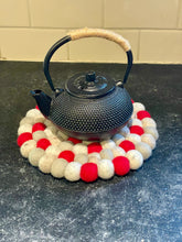 Load image into Gallery viewer, Felt Ball Trivet - Badger Red