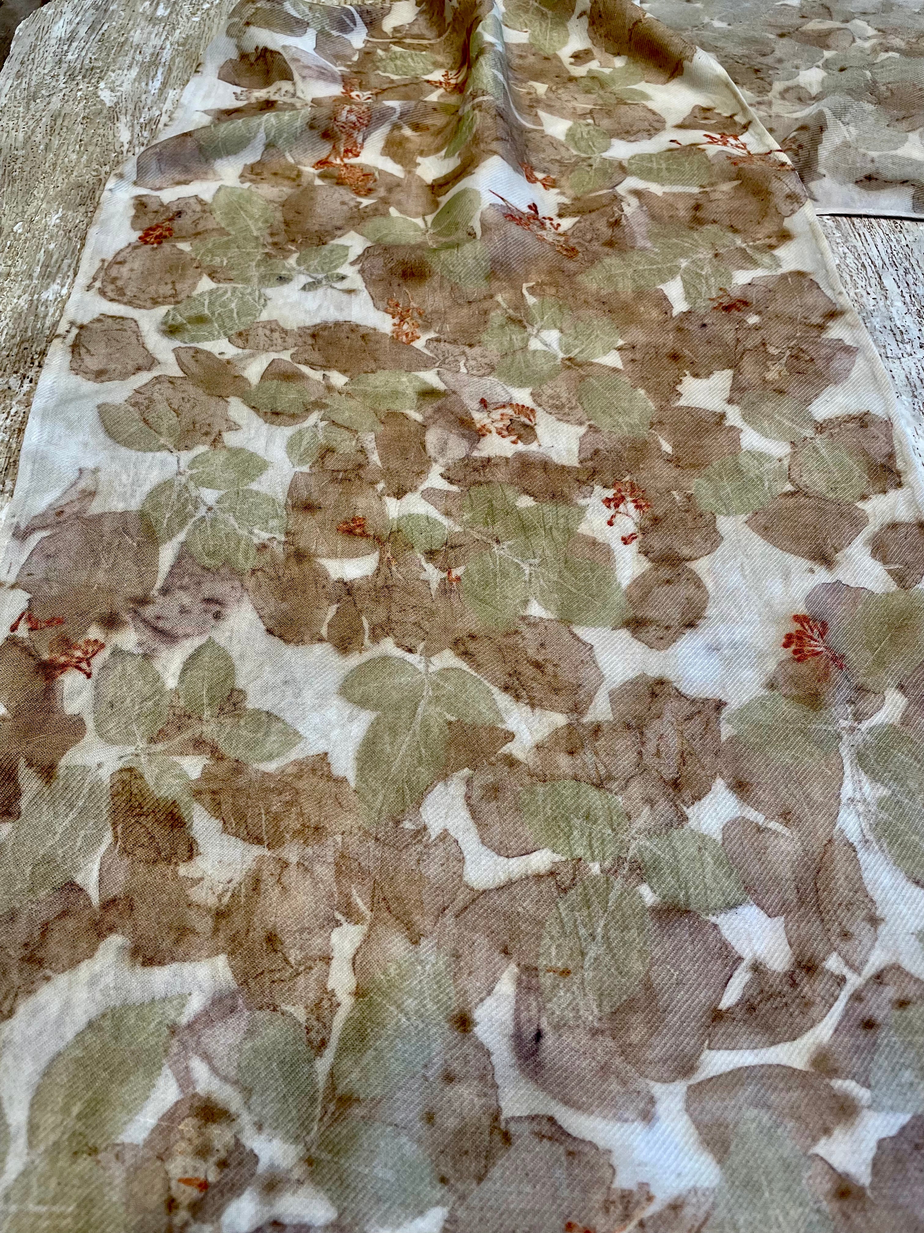 Botanical Dyed Silk Wool Blend Shawl/Scarf- One of a kind