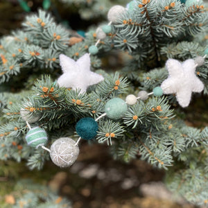 Frosty Stars Wool Garland - Finished Garland or Kit