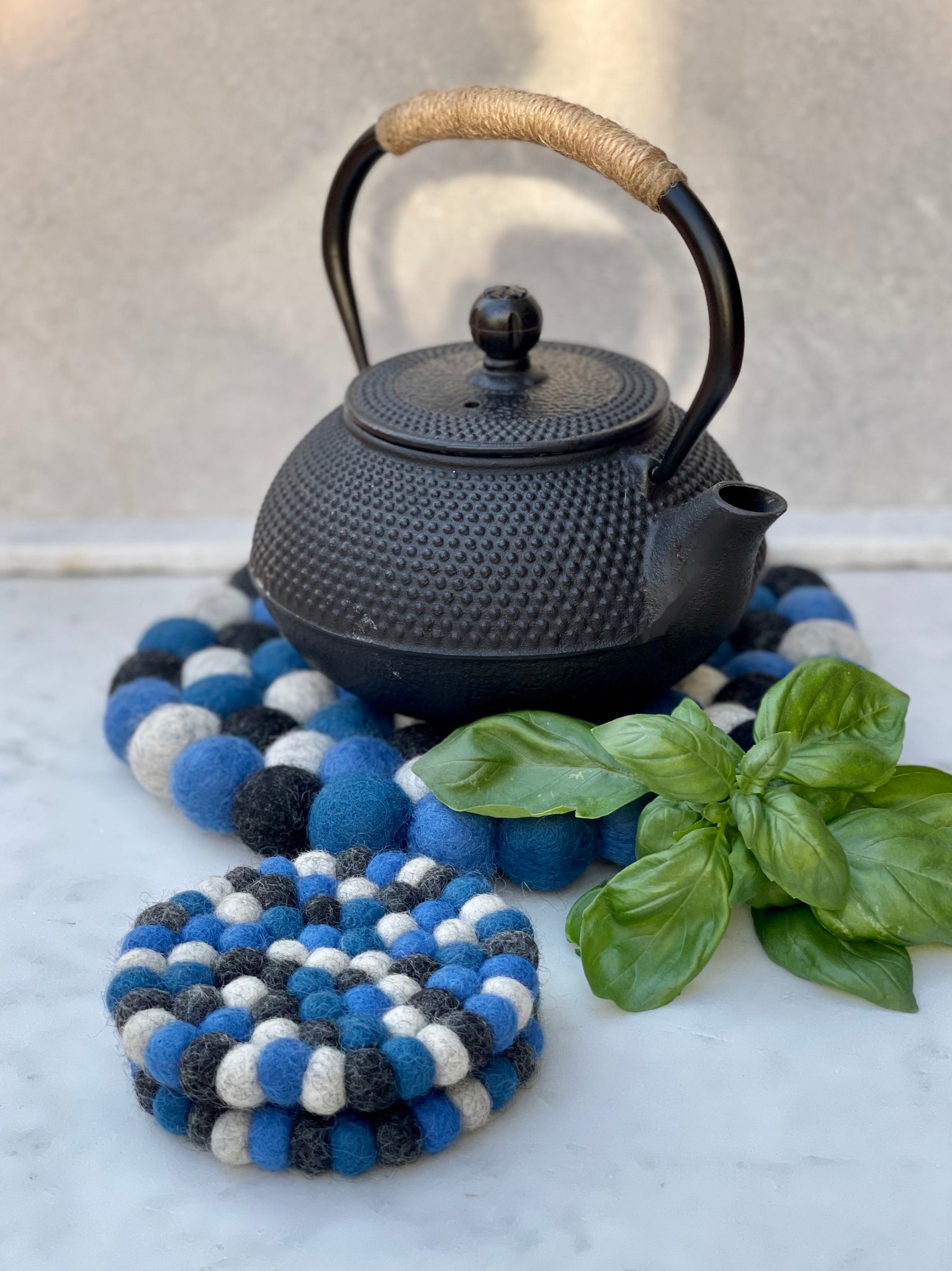 Yellow Felt Ball Trivet