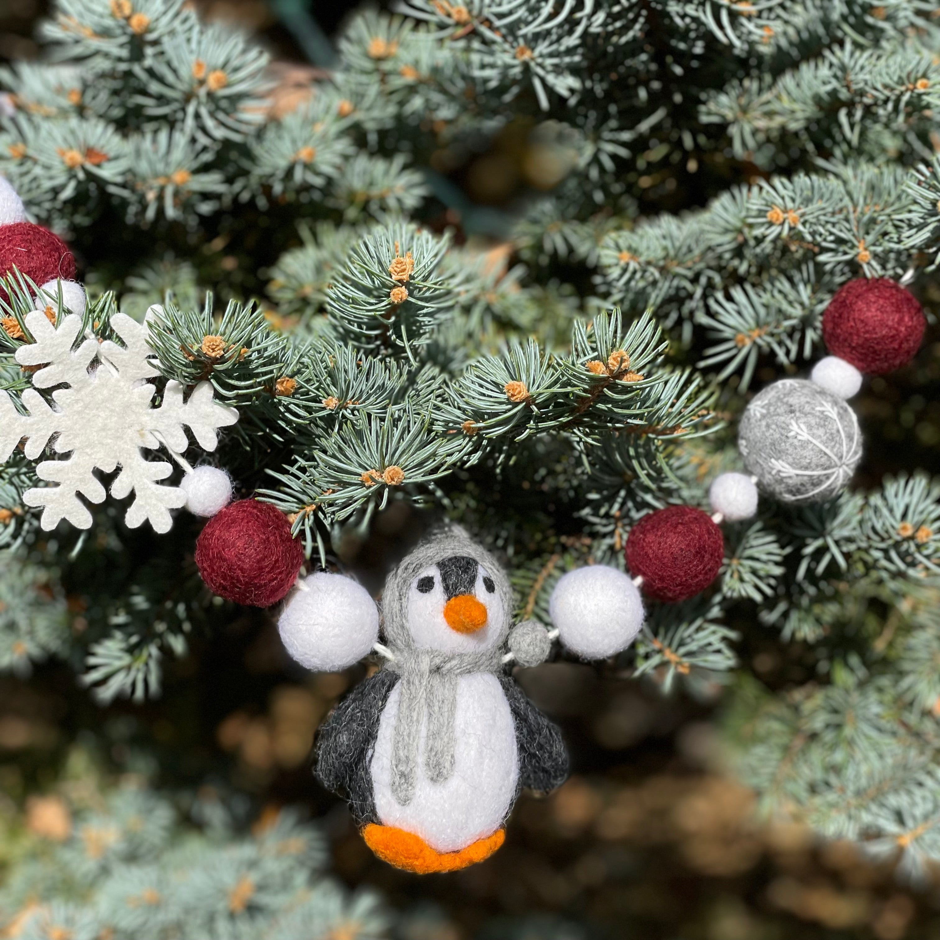 Penguin Wool Garland -Multiple Color Choices