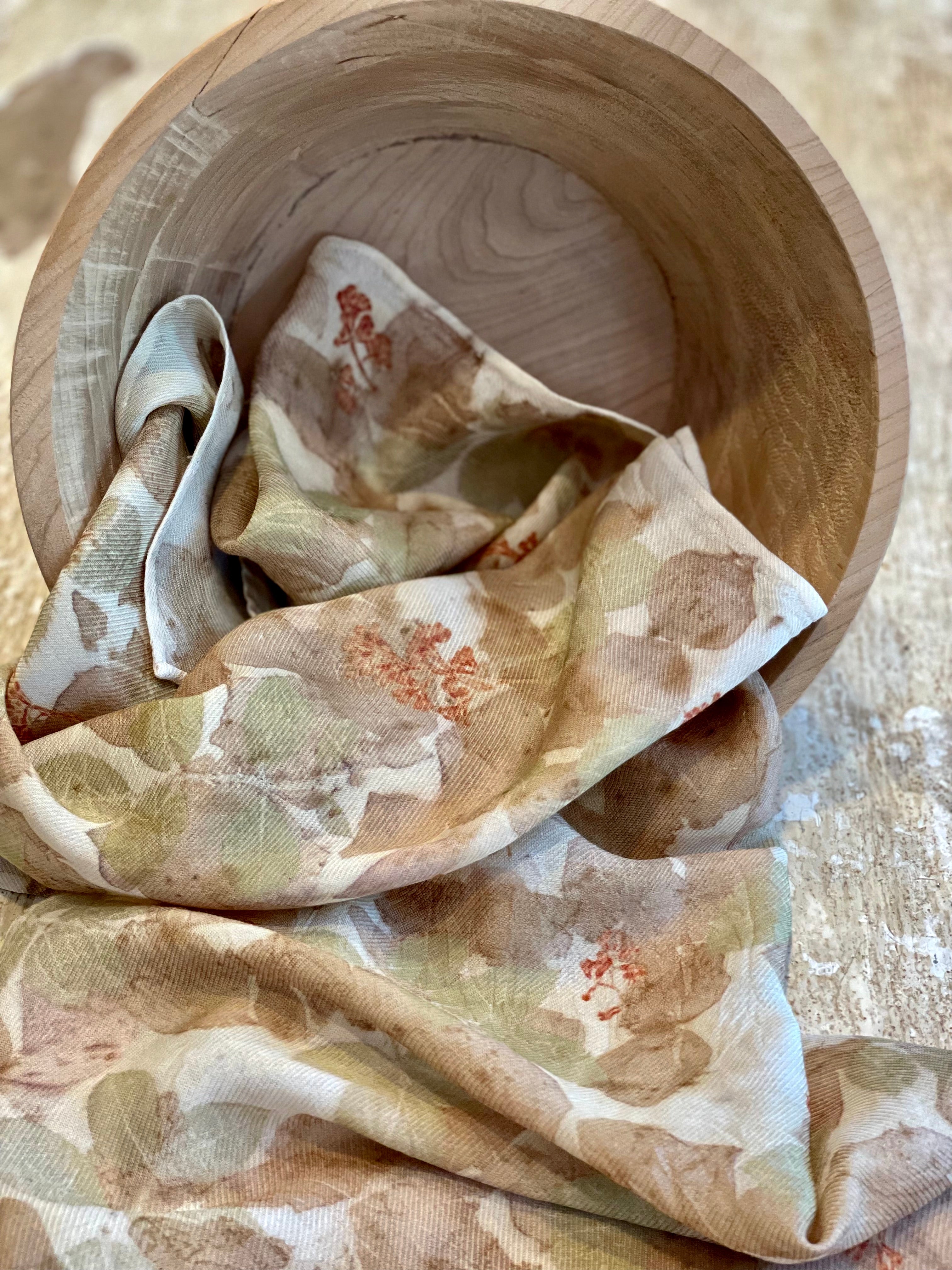 Botanical Dyed Silk Wool Blend Shawl/Scarf- One of a kind