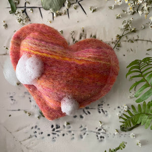 Felted Heart Soap Sachet - Multiple Color & Scent Choices