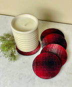 Tartan Plaid Felted Wool Coasters - Set of 4