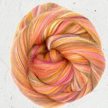 Load image into Gallery viewer, Merino/Silk Blend Roving -  Peach Stripe