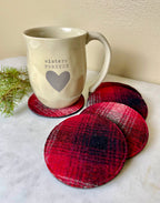 Tartan Plaid Felted Wool Coasters - Set of 4