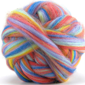 Corriedale Wool Roving - Pastel Stripe