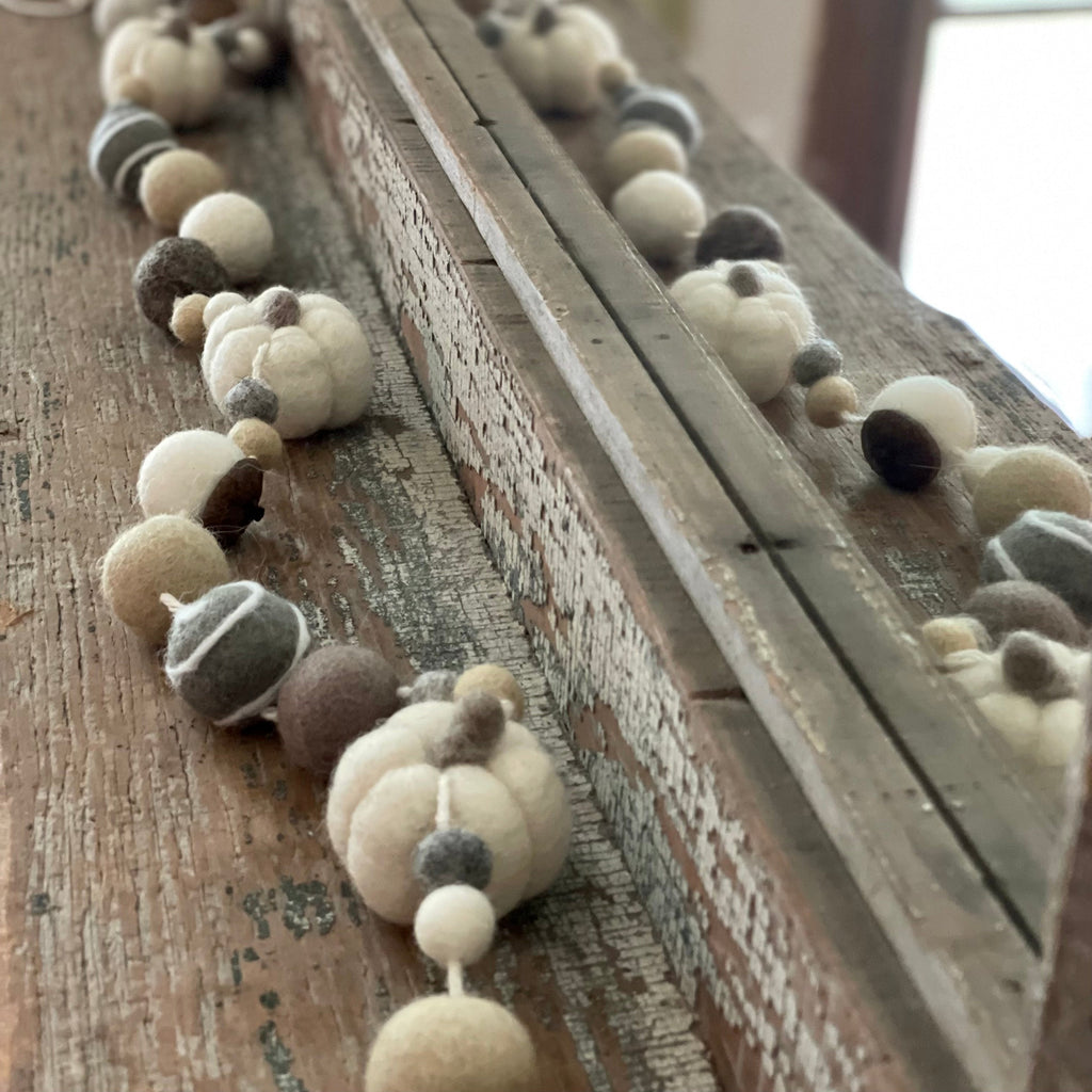 Gray Fall Wool Garland