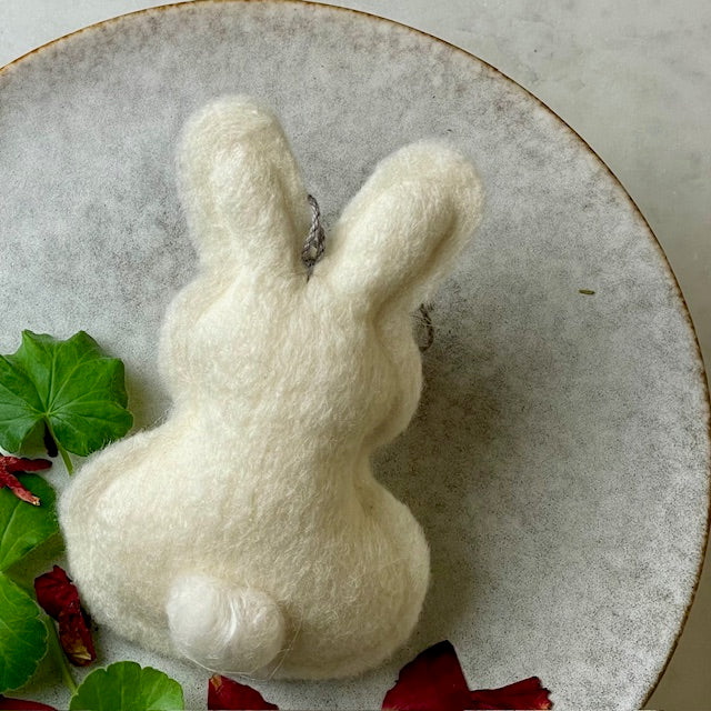 Easter Bunny Felted Soap - White