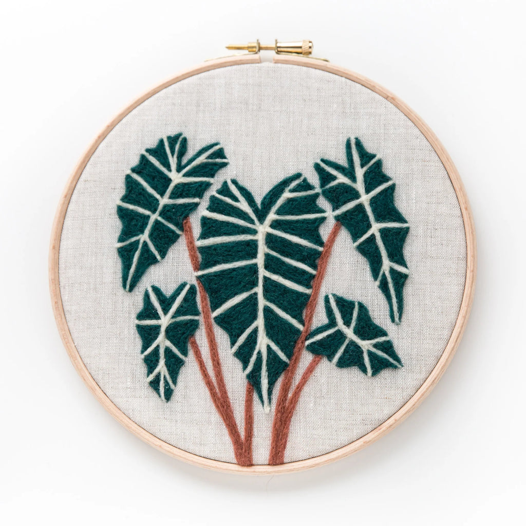 Painting With Wool Needle Felting Kit - Alocasia Plant