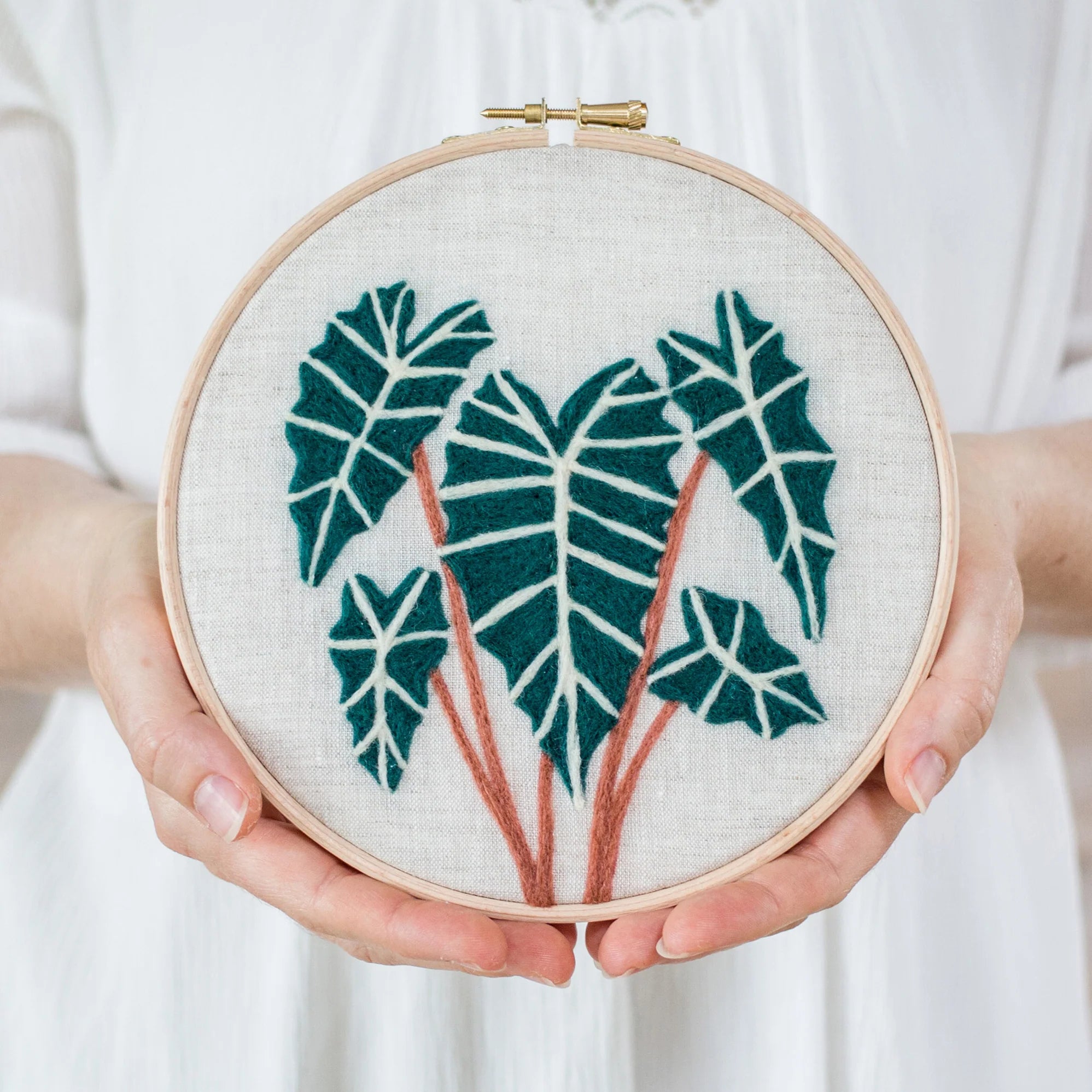 Painting With Wool Needle Felting Kit - Alocasia Plant