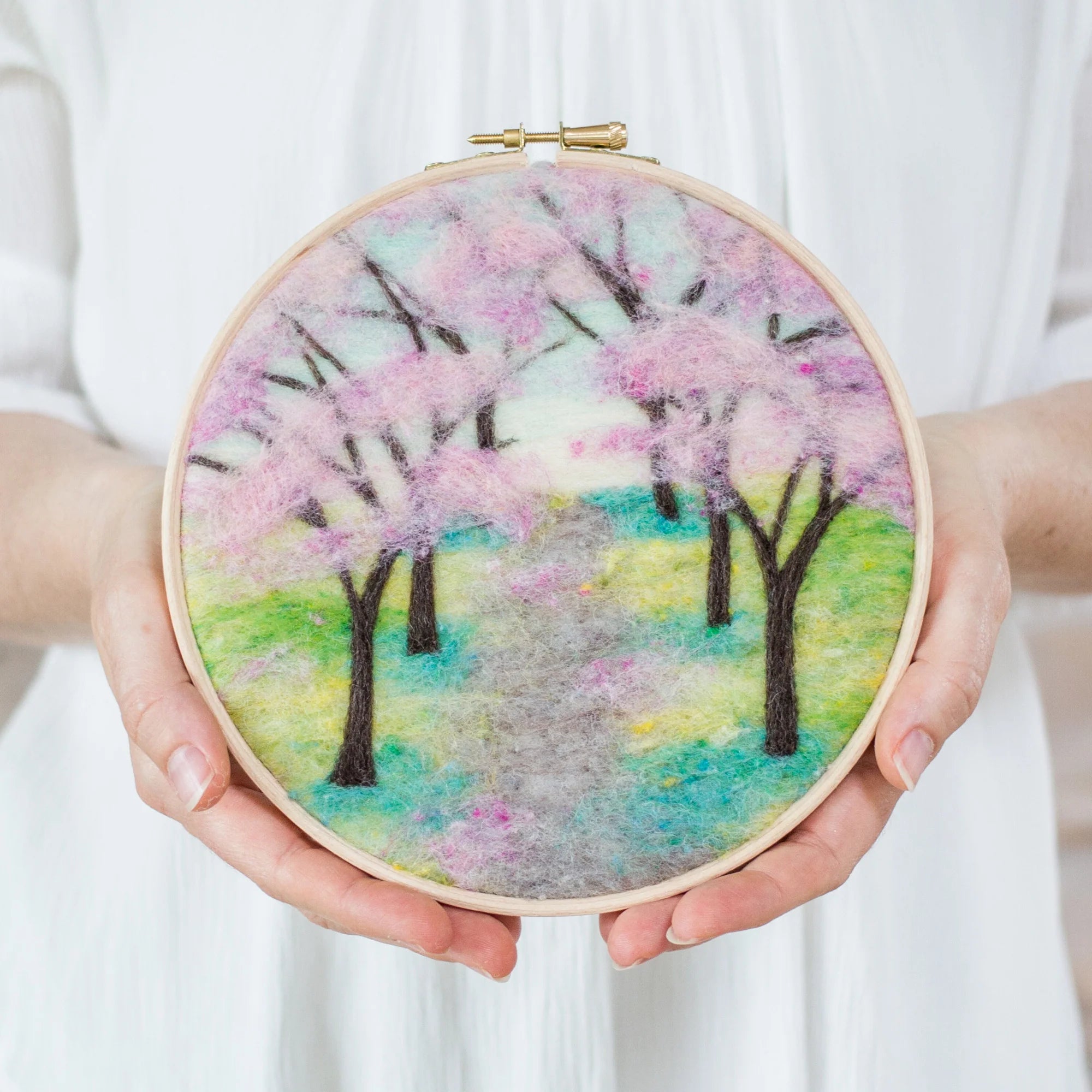 Painting With Wool Needle Felting Kit - Cherry Blossoms