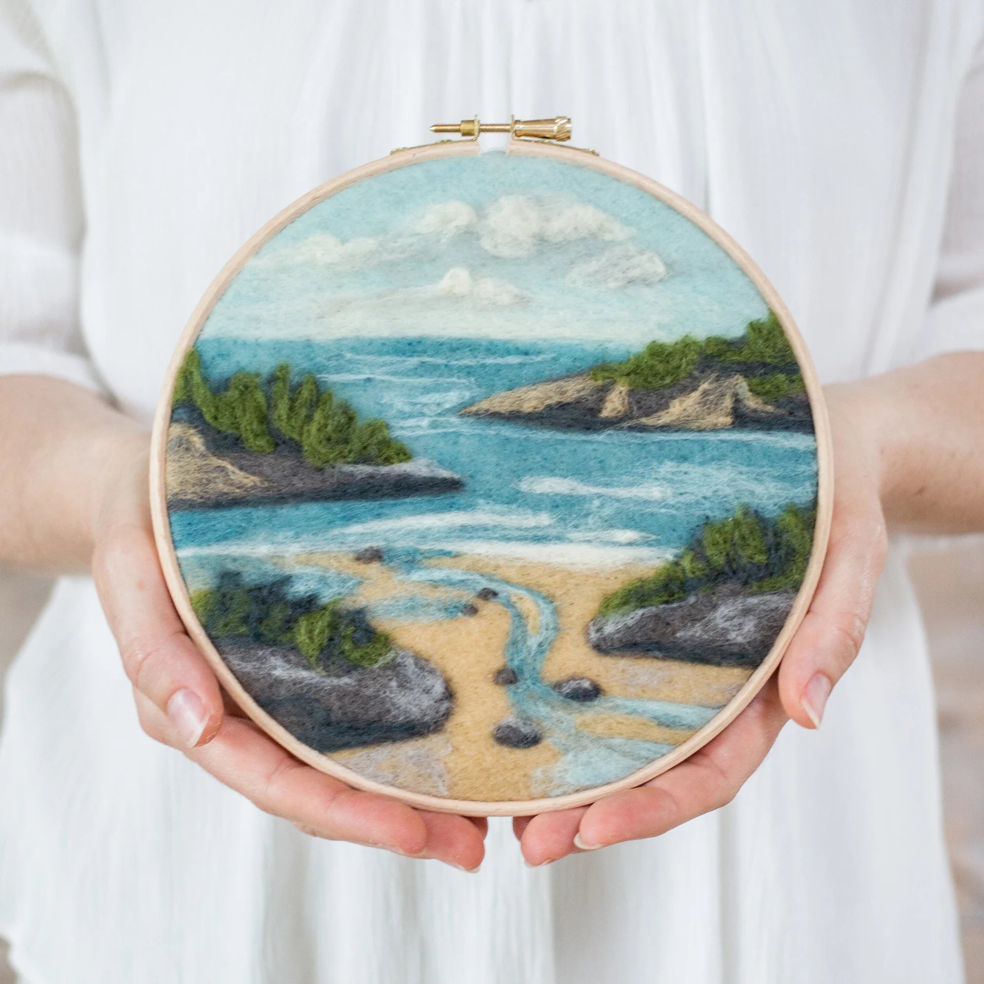 Painting With Wool Needle Felting Kit - Coastal Waters