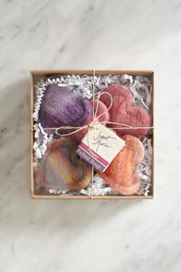 Mini Felted Heart Soap - Set of 5