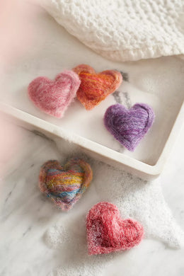 Mini Felted Heart Soap - Set of 5