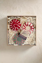 Load image into Gallery viewer, Peppermint Candy Felted Soap - Set of 3