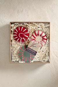 Peppermint Candy Felted Soap - Set of 3