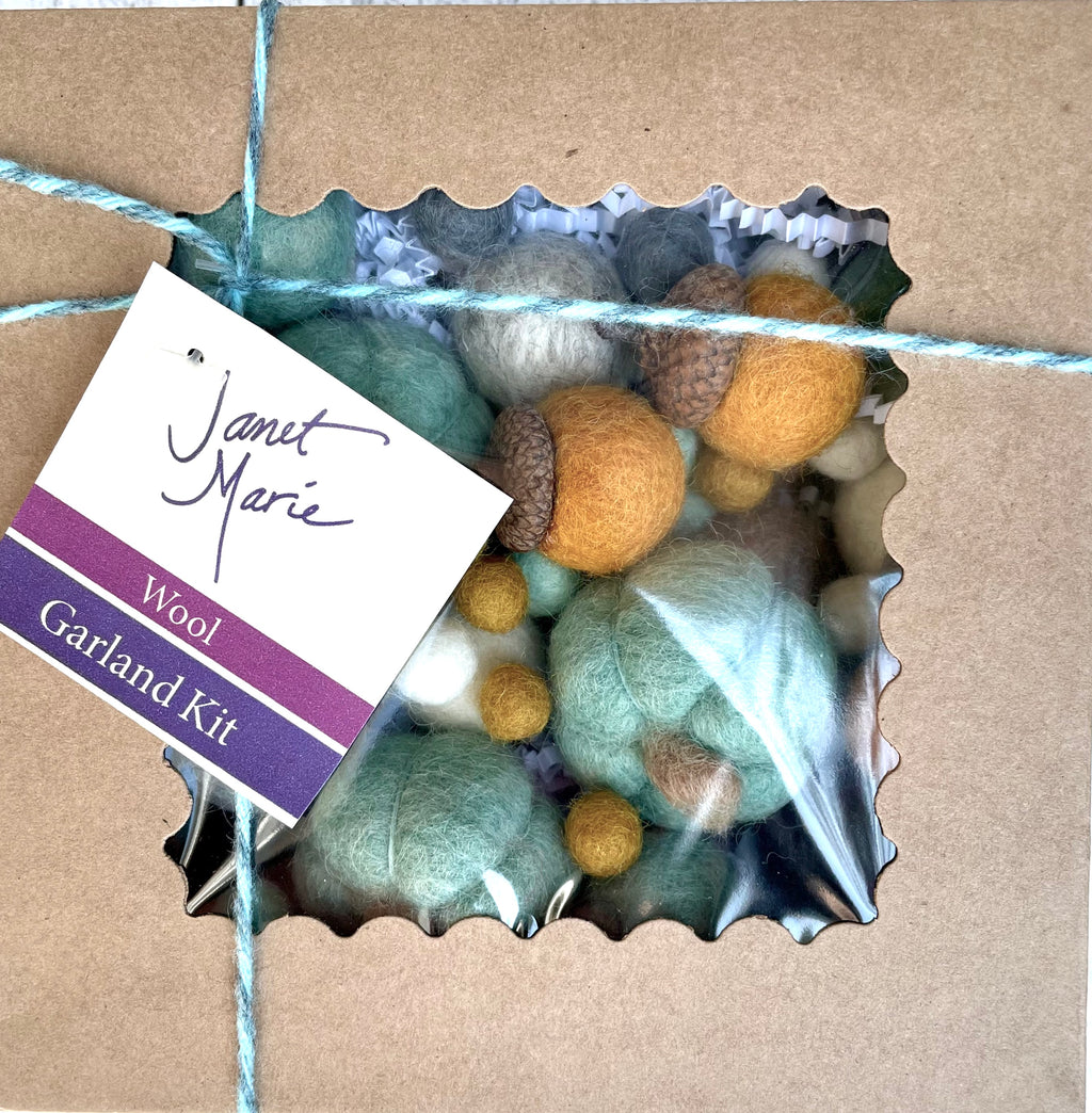 DIY Seafoam Pumpkin Wool Garland Kit