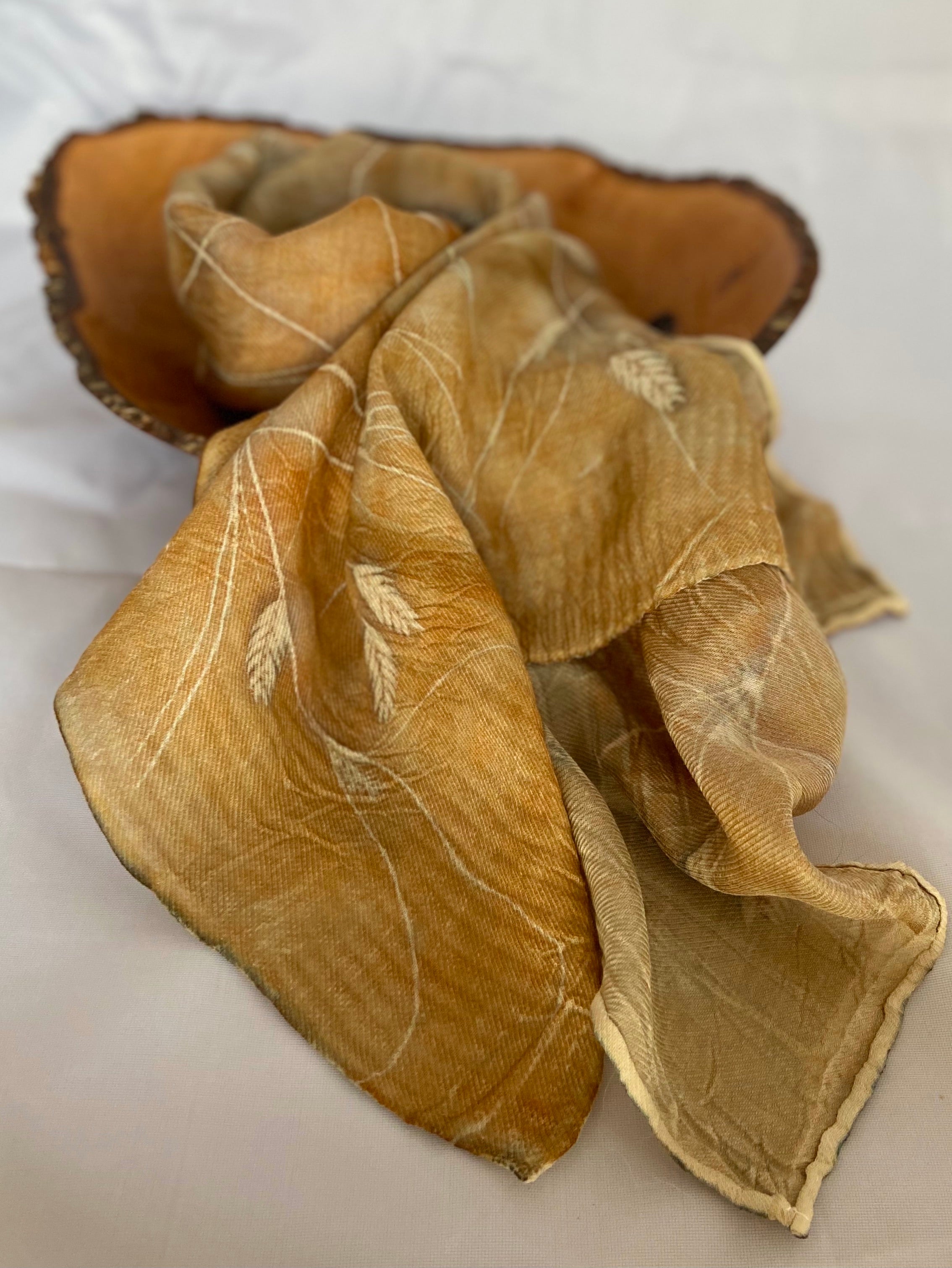 Botanically Dyed Wool & Silk Scarf