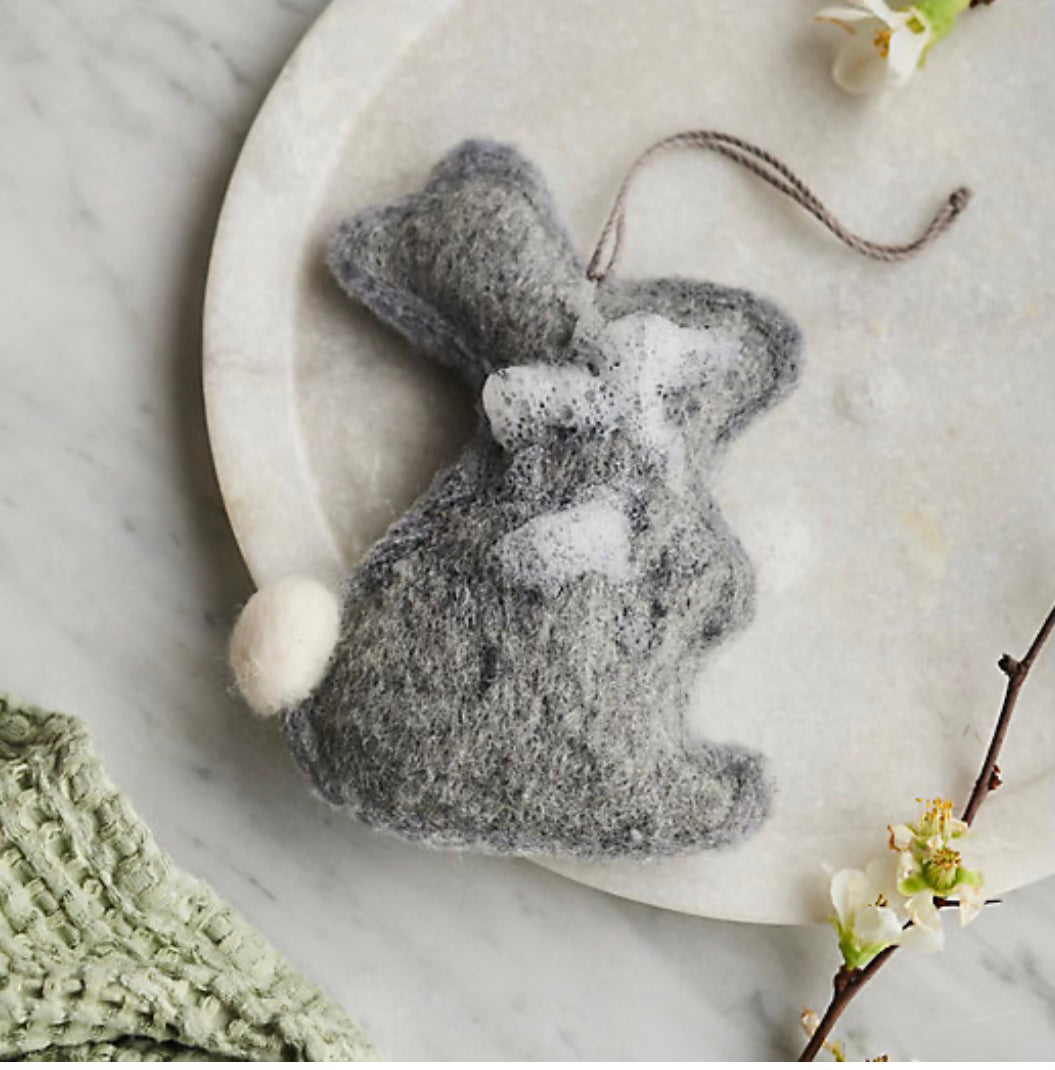 Wool Bunny Rabbit Felted Soap Sachet