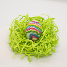 Load image into Gallery viewer, White Felted Egg Soap with Rainbow Stripes