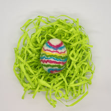 Load image into Gallery viewer, White Felted Egg Soap with Rainbow Stripes