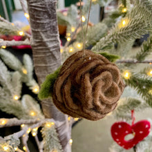 Load image into Gallery viewer, Wool Pinecone Ornament Set of 2