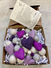 Load image into Gallery viewer, DIY Purple Heart Valentine Wool Garland Kit