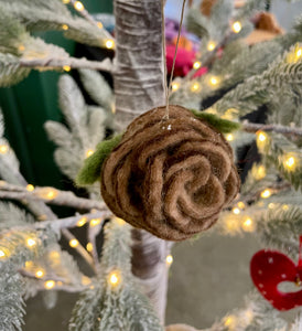 Wool Pinecone Ornament Set of 2