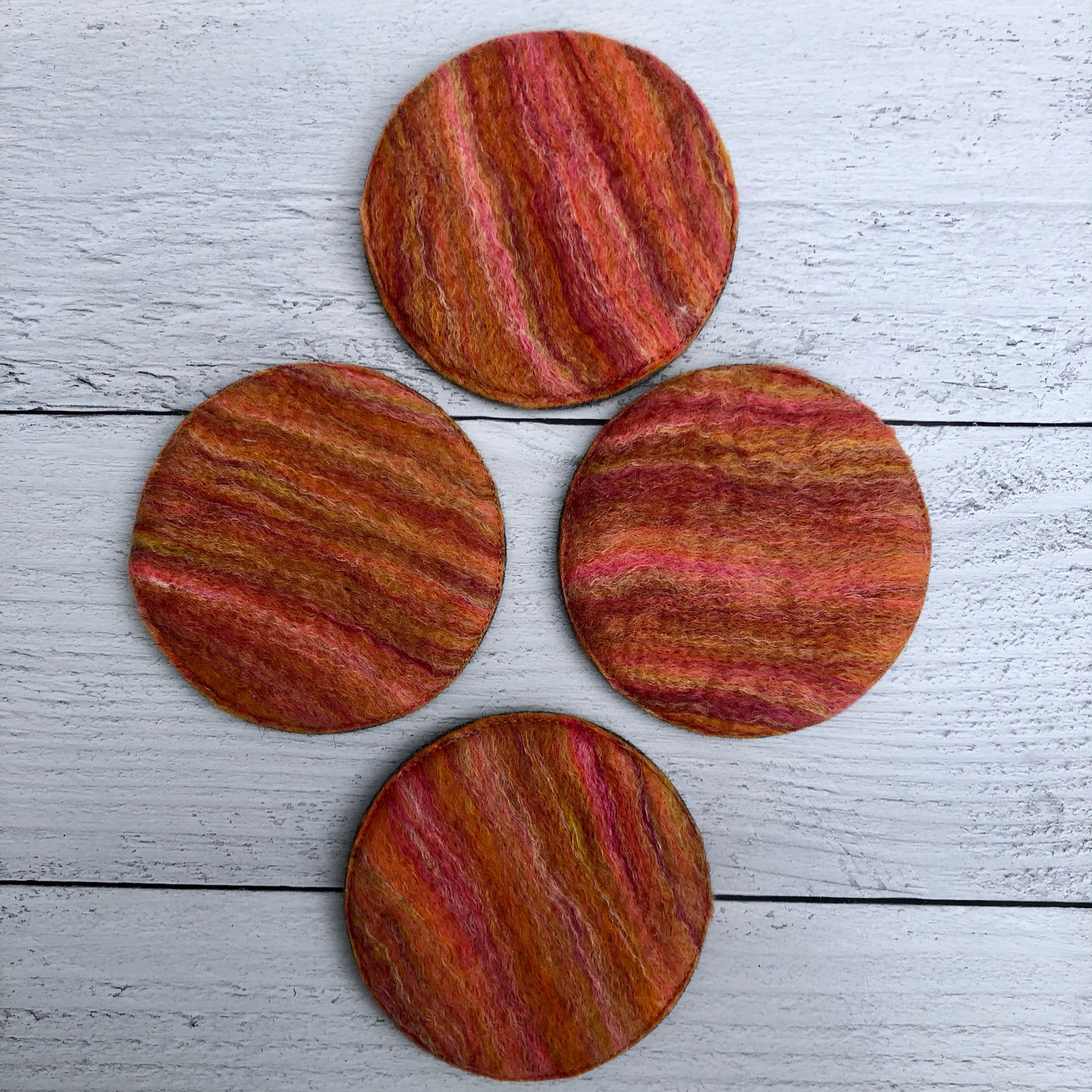 Felted Wool Coasters - Set of 4