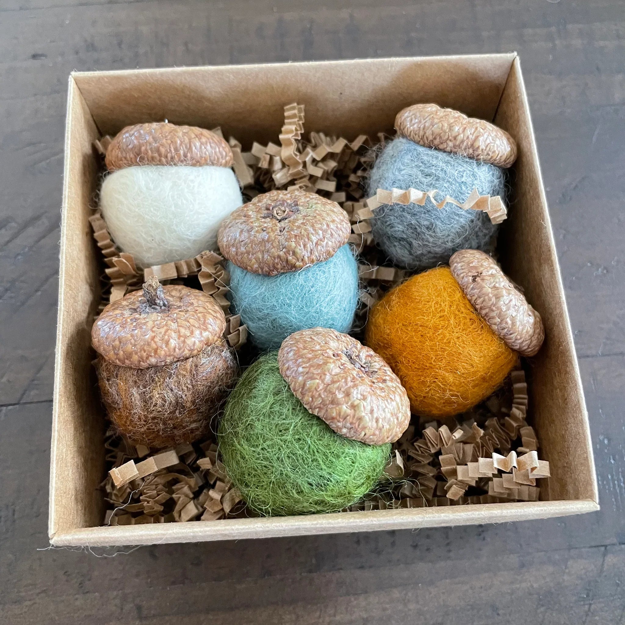 Felted Acorn Set of 6